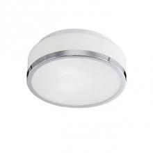 Kuzco 503902CH - Two Lamp Flush Mount Ceiling Fixture With White Round Opal Blown Glass And Chrome Metal Finish