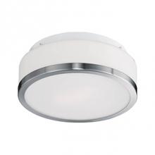 Kuzco 504103BN - Three Lamp Flush Mount Ceiling Fixture With White Round Opal Blown Glass And Brushed Nickel Metal