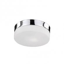 Kuzco 52021CH - Single Lamp Flush Mount Ceiling Fixture With White Round Opal Glass And Chrome Metal