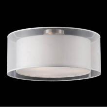 Kuzco 52333W - Three Lamp Ceiling With White Round Transparent Shade And Linen Interior White