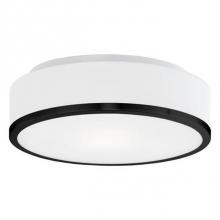 Kuzco 599002-BK - Two Lamp Flush Mount Ceiling Fixture With White Round Opal Glass And Your Choice Of Brushed