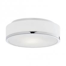 Kuzco 599002CH - Two Lamp Flush Mount Ceiling Fixture With White Opal Glass And Chrome Metal Finish