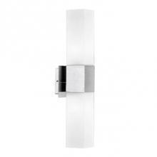 Kuzco 601122BN - Two Lamp Rectangular Wall Sconce With White Opal Glass. Metal Details In Brushed Nickel