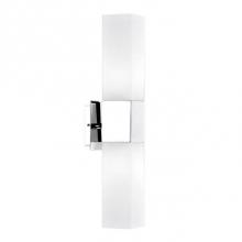 Kuzco 601122CH - Two Lamp Rectangular Wall Sconce With White Opal Glass. Metal Details In Chrome