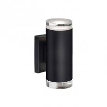 Kuzco 601432BK-LED - Led Cylinder Shaped Updown Wall Sconce With Clear Crystal Discs. Metal Details In Brushed Nickel