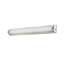 Kuzco 601465CH-LED - Single Lamp Led Vanity With White Opal Glass Half Cylinder And Metal Side Covers. Metal Details