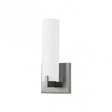 Kuzco 601484BN-LED - Single Lamp Led Wall Sconce With White Opal Glass Cylinder, Metal Details In Brushed Nickel Or