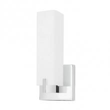 Kuzco 601485CH-LED - Single Lamp Led Wall Sconce With Square Shaped White Opal Glass, Metal Details In Brushed Nickel