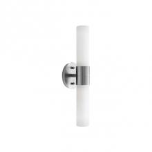 Kuzco 60882BN - Two Lamp Wall Sconce With White Opal Cylinder Shaped Glass Shade. Can Be Mounted Upward Or