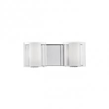 Kuzco 70032 - Two Lamp Vanity With Round White Opal Glass And Outer Clear Glass. Metal Back Plate In Chrome