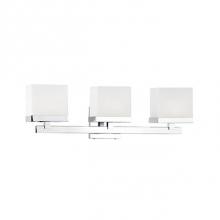 Kuzco 701103 - Three Lamp Vanity With White Opal Square Glass. Metal Details In Chrome