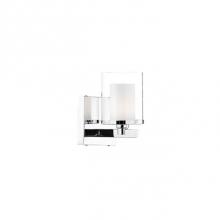 Kuzco 701201 - Single Lamp Cylinder Vanity With Clear Open Outer Glass And White Opal Inner Glass. Metal Details