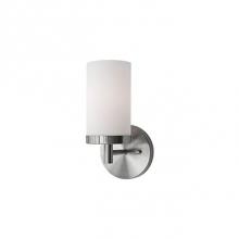Kuzco 70271BN - Single Lamp Vanity With White Opal Cylinder Glass And Brushed Nickel Metal