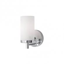 Kuzco 70271CH - Single Lamp Vanity With White Opal Cylinder Glass And Chrome Metal