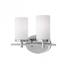 Kuzco 70272CH - Two Lamp Vanity With White Opal Cylinder Glass And Chrome Metal