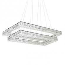 Kuzco CH7898 (3000k) - Aircraft Cable Suspended Chandelier With A Nested Pair Of Diamond Cut Clear Crystal Glass