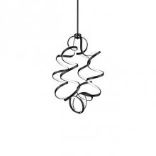 Kuzco CH93934-BK - Intersecting Rolled Rectangular Aluminum HelixesFlexible Silicon Rubber DiffuserMetallic Brushed