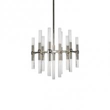 Kuzco CH9621-PN - Single-Stem Mounted Interior Pendant With Circular Ceiling Plan. 13 Parallel Pipes, Vertically