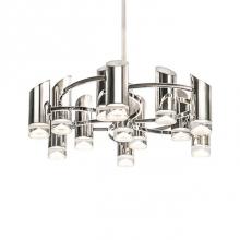Kuzco CH9830-PN - Single-Stem Mounted Interior Pendant With 13 Parallel Pipes Linked By Struts With Sweeping Curves