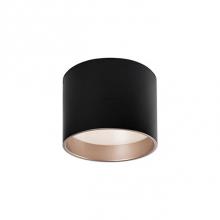 Kuzco FM11410-BK - Immaculate In Design Two Toned Round Cylinder Shaped Flush Mount With White Acrylic Diffuser.