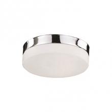 Kuzco FM2009-CH - Single Led Flush Mount Ceiling Fixture With Round White Opal Glass. Metal Details In Brushed