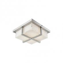 Kuzco FM2410-BN - Elegant Square Led Flush Mount With Frosted Glass With Fine Crystal Clear Edges; Polished Chrome