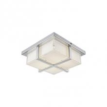Kuzco FM2410-CH - Elegant Square Led Flush Mount With Frosted Glass With Fine Crystal Clear Edges; Polished Chrome
