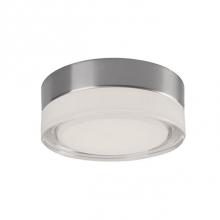 Kuzco FM3506-BN/CL - Round Frosted Or Clear Outer Glass SurfaceCylindrical Steel Ceiling MountMatte Painted, Brushed