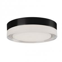 Kuzco FM3511-BK/CL - Round Frosted Or Clear Outer Glass SurfaceCylindrical Steel Ceiling MountMatte Painted, Brushed