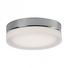 Kuzco FM3511-CH/FR - Round Frosted Or Clear Outer Glass SurfaceCylindrical Steel Ceiling MountMatte Painted, Brushed