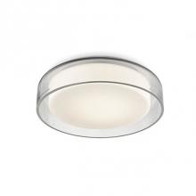 Kuzco FM48610 - Clear Round Aesthetic GlassOpal Glass Cylindrical DiffuserPowder-Coated White Steel Ceiling