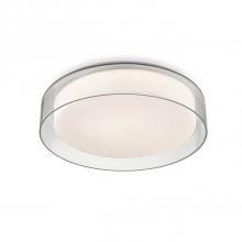 Kuzco FM48614 - Clear Round Aesthetic GlassOpal Glass Cylindrical DiffuserPowder-Coated White Steel Ceiling