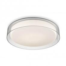 Kuzco FM48618 - Clear Round Aesthetic GlassOpal Glass Cylindrical DiffuserPowder-Coated White Steel Ceiling