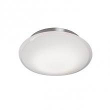 Kuzco FM7508-BN - Circular, Domed White Opal Glass Encased In ClearGlass With Electroplated, Formed Steel