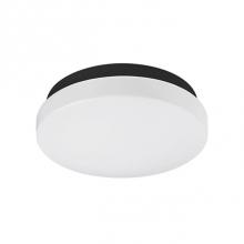 Kuzco FM9711-BK - Single Led Flush Mount Ceiling Fixture With Round White Opal Acrylic. Metal Details In Silver