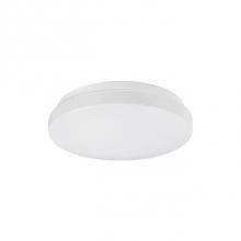 Kuzco FM9714-WH - Single Led Flush Mount Ceiling Fixture With Round White Opal Acrylic. Metal Details In Silver