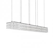 Kuzco LP78248 (3000k) - Aircraft Cable Suspended Linear Pendant With Linear Diamond Cut Clear Crystal Glass And