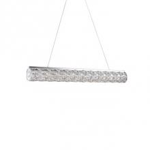 Kuzco LP7837 (3000k) - Single Linear Led Cylinder Pendant, With Exquisite Diamond Cut Clear Crystals Which Reflects The