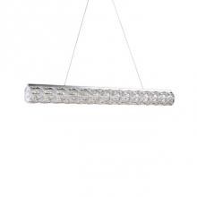 Kuzco LP7842 (3000k) - Single Linear Led Cylinder Pendant, With Exquisite Diamond Cut Clear Crystals Which Reflects The