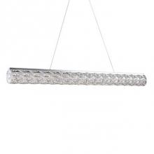 Kuzco LP7848 (3000k) - Single Linear Led Cylinder Pendant, With Exquisite Diamond Cut Clear Crystals Which Reflects The