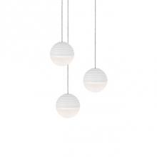 Kuzco MP10503-WH - Round Downward Light Led Multi-Pendant With Three Stratum Sphere Shaped Cast Aluminum And