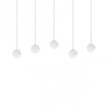 Kuzco MP10505-WH - Linear Downward Light Led Multi-Pendant With Five Stratum Sphere Shaped Cast Aluminum And