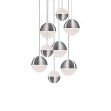 Kuzco MP10509-BN - Round Downward And Upward Light Led Multi-Pendant With Nine Stratum Sphere Shaped Cast Aluminum