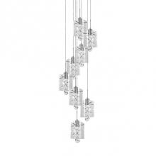 Kuzco MP2708-CH - Dazzling Round Eight Led Multi-Pendant With Each Pendant Having Rounded Square Clear Glass.