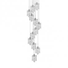 Kuzco MP2712-CH - Dazzling Round Twelve Led Multi-Pendant With Each Pendant Having Rounded Square Clear Glass.