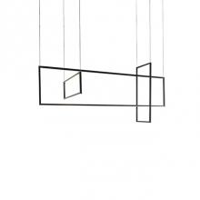 Kuzco MP28356-BK - Square Profile Linear Aluminum Frames With Thin CablesInset Opal Polymeric DiffuserFinely