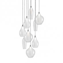 Kuzco MP3009 - Simplistic Elegant Round Nine Multi Led Pendant With Three Styles Of Clear Outer Glass And