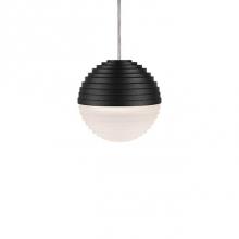 Kuzco PD10501-BK - Single Downward Led Pendant With A Stratum Sphere Shaped Cast Aluminum With Matching Heavy Gauge