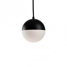 Kuzco PD11706-BK - Single Led Retro Styled Orb Shaped Pendant.  The Top Semi Sphere Is Painted Black Metal Which
