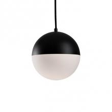 Kuzco PD11708-BK - Single Led Retro Styled Orb Shaped Pendant.  The Top Semi Sphere Is Painted Black Metal Which